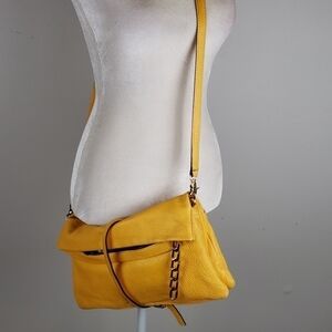 Botkier Leather foldover Crossbody  Bag  Dust B. Goldenrod Unused NWOT